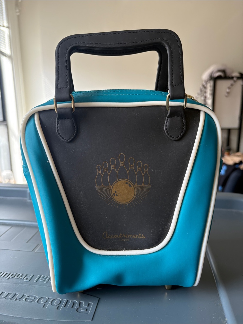 Mini Turquoise Bowling Bag